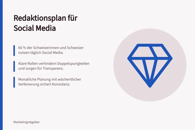 Close-up of a businesswoman holding a social media team notebook in a professional setting. Redaktionsplan für Social Media erstellen: Welche Rollen und Rhythmen helfen?